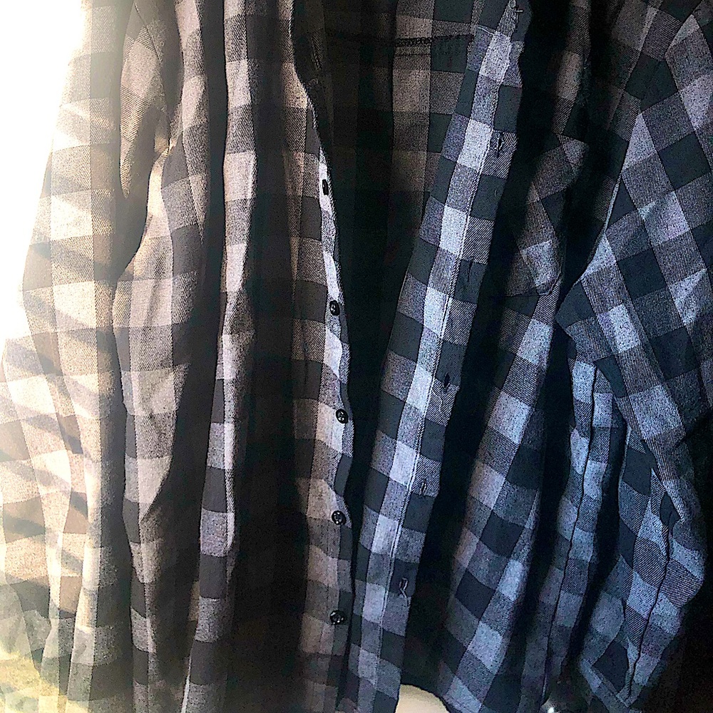 BlACK AND GREY PATTERNED FLANNEL